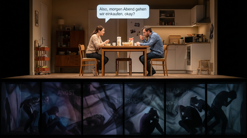 Symbolbild: Oben Text, unten Subtext